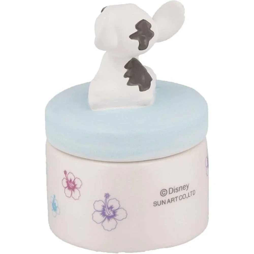 Disney‎ Stitch Aroma Pot Holder Ceramic Hibiscus Flower Blue Lid New